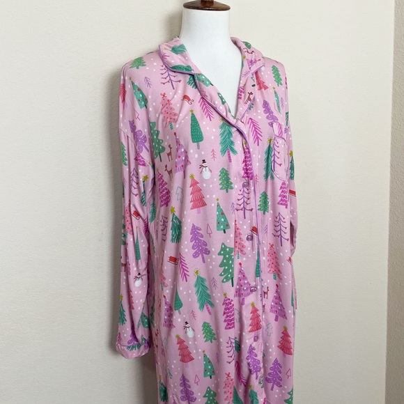 Little Sleepies Merry & Bright Women's Pink Sleep Shirt - Picture 8 of 14